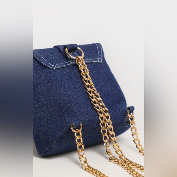 Denim Western Buckle Mini Backpack - Picture 3 of 3